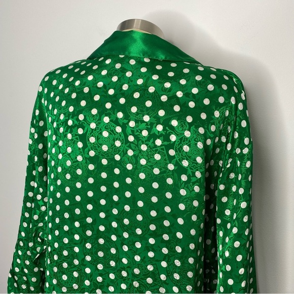 Victoria's Secret Vintage Gold Label Green Polka Dot Robe - Picture 4 of 13